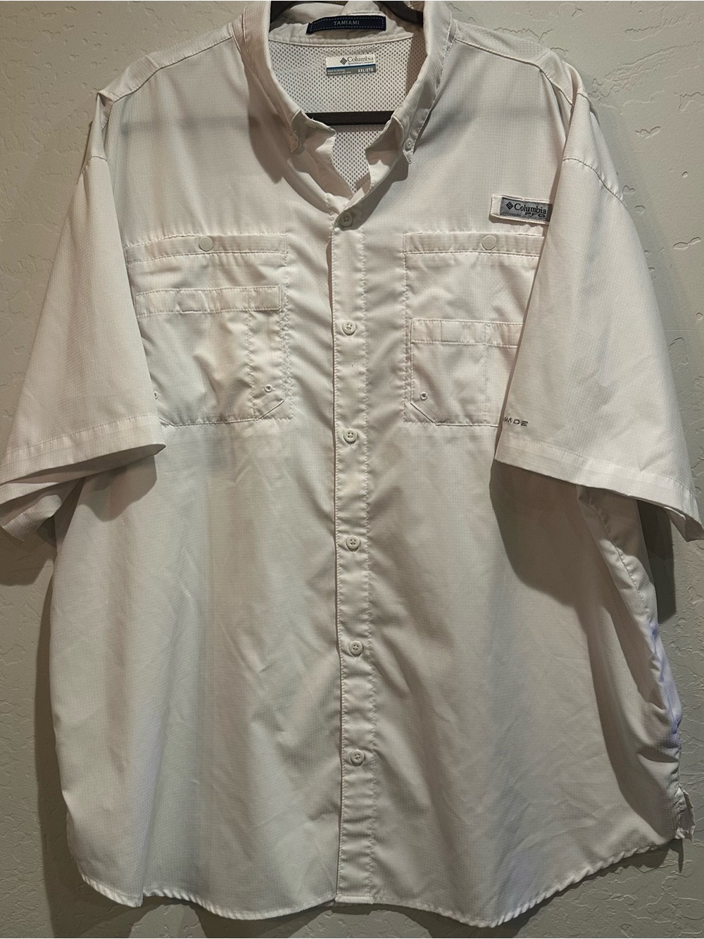 Columbia PFG Tamiami Short Sleeve Fishing Shirt White XXL